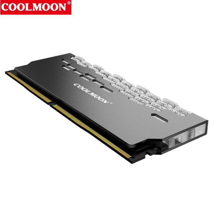 Tản Nhiệt Làm Mát Ram Coolmoon Led 5v ARGB RA-2 Màu Trắng, Đồng Bộ Màu Mainboard, Hub Coolmoon