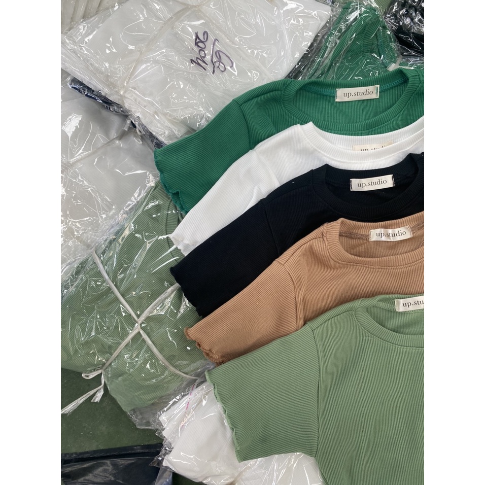 [Ảnh thật/Video] Áo thun gân croptop đan dây lưng - 29feb.closet - A52