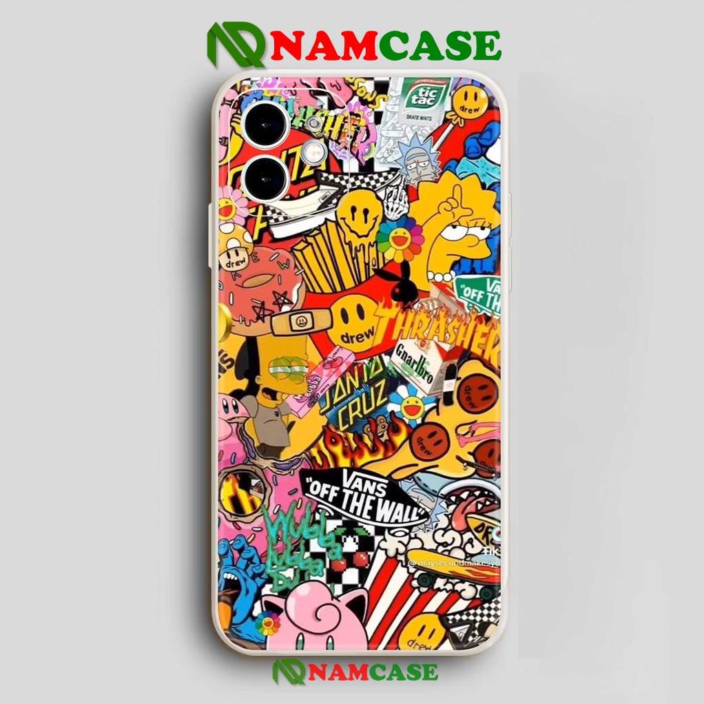 Ốp lưng iPhone Drew cạnh viền vuông silicon mềm dẻo cho iphone 6/6s/7/8/X/XS/XR/11/12/13 Pro Plus Max cute dễ thương đẹp