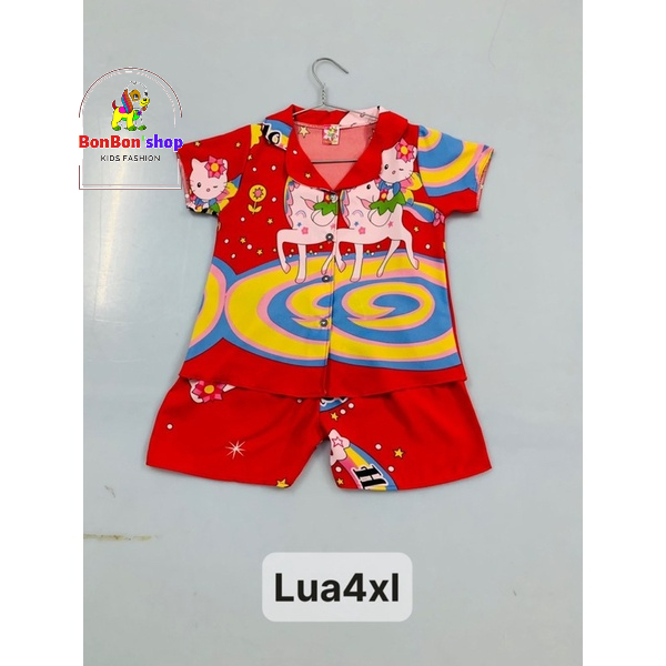 Combo 3b pizama lụa cho bé gái tay cộc siêu đáng yêu giá cực rẻ 1-6 tuổi