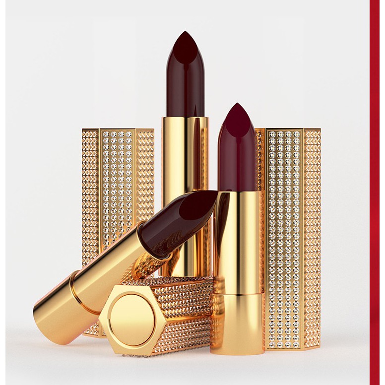 Son Môi Siêu Lỳ Giữ Màu 8 giờ , Nhiều Dưỡng, Lâu Trôi, Vỏ Khảm Đá Sang Trọng Nặng Tay - MÀU NGẪU NHIÊN ( MÃ SON ĐÍNH ĐÁ)