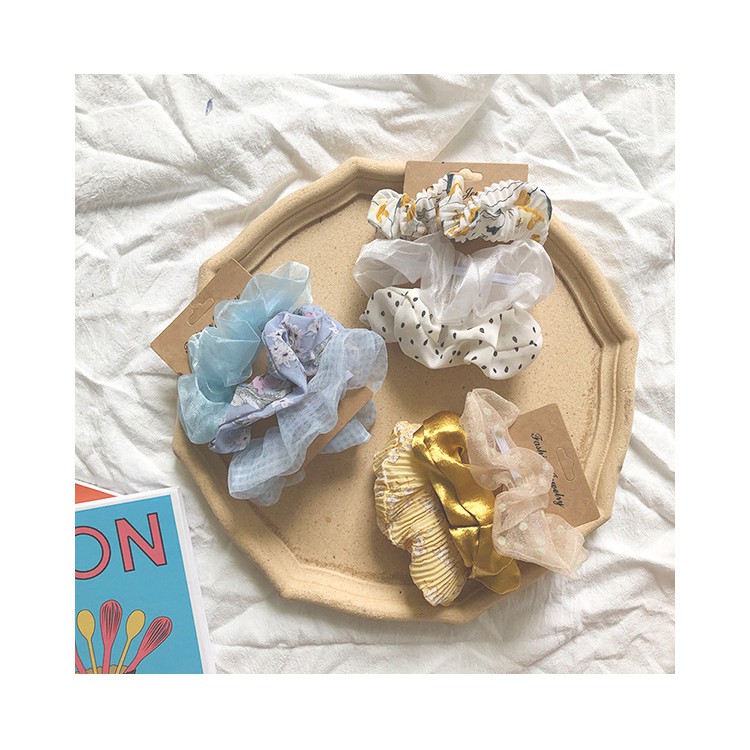 [Mã FAGOGO giảm 12% đơn 99K] _Set 3 dây cột tóc vải Scrunchies mix mẫu theo màu cực xinh | BigBuy360 - bigbuy360.vn