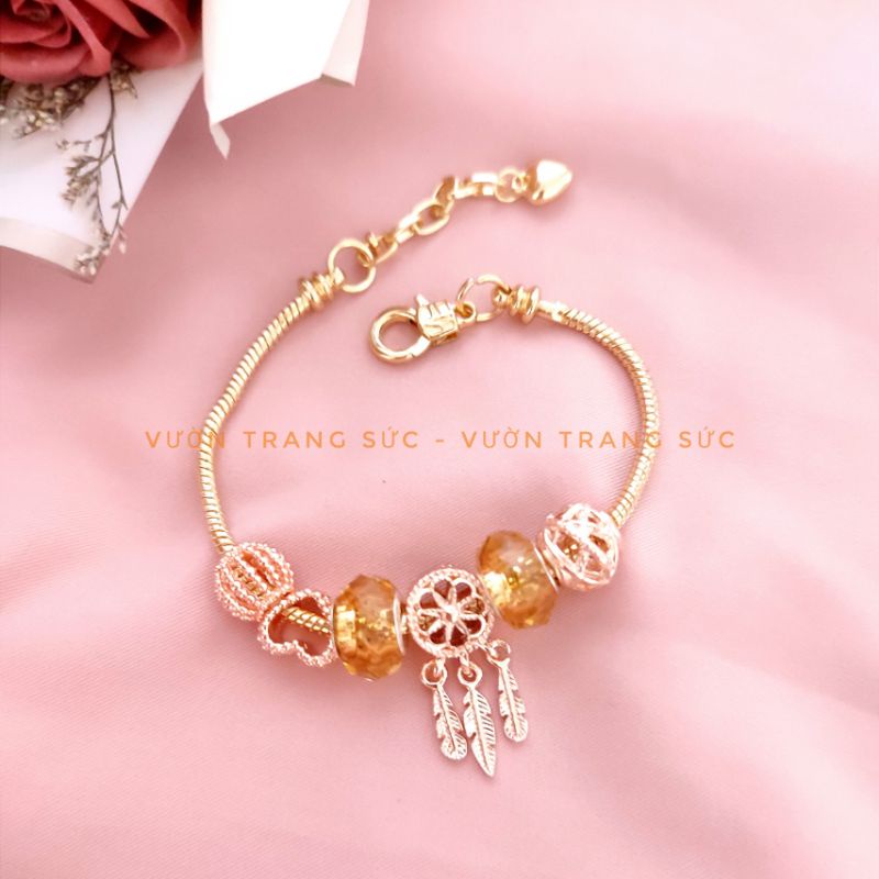 Vòng tay nữ bạc S925 - Lắc tay bạc nữ S925 gắn charm nắm bắt giấc mơ Pann Dream dễ thương Vườn Trang Sức VT0118