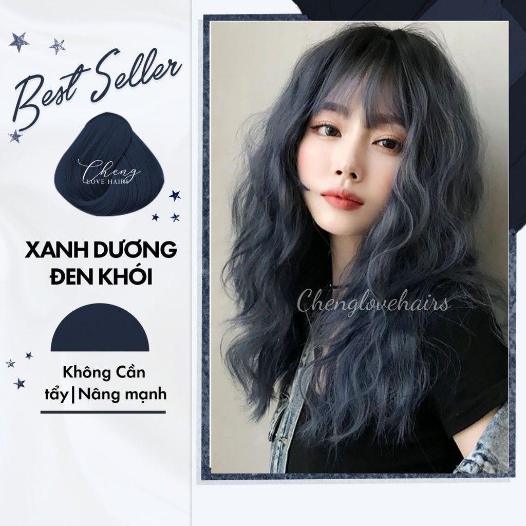 (KHÔNG TẨY) Thuốc nhuộm tóc XANH DƯƠNG ĐEN KHÓI Chenglovehairs, Chengloveshair, Chengloveshairs, Chenglovehair | BigBuy360 - bigbuy360.vn