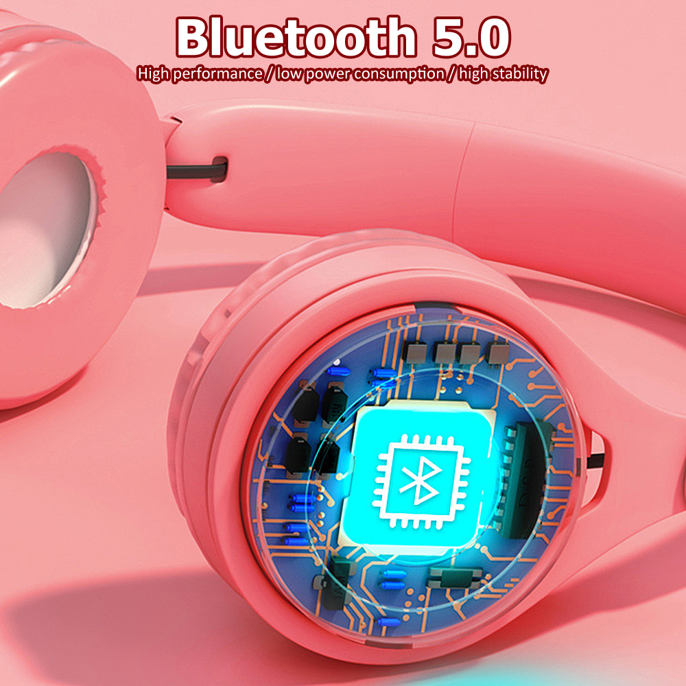 Tai nghe bluetooth 5.0 không dây có micro thiết kế màu macaron thời trang tiện dụng