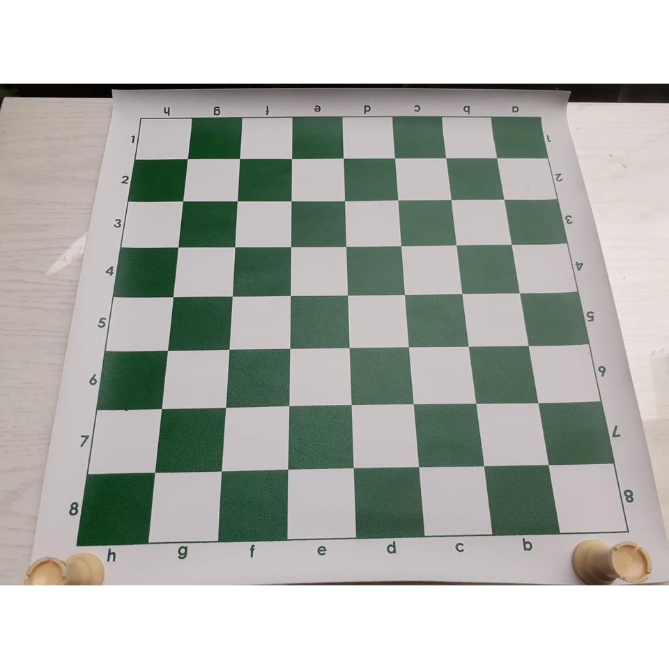 Bộ cờ vua cá nhân tiêu chuẩn bàn simili cuộn  có hình chụp sản phẩm thật