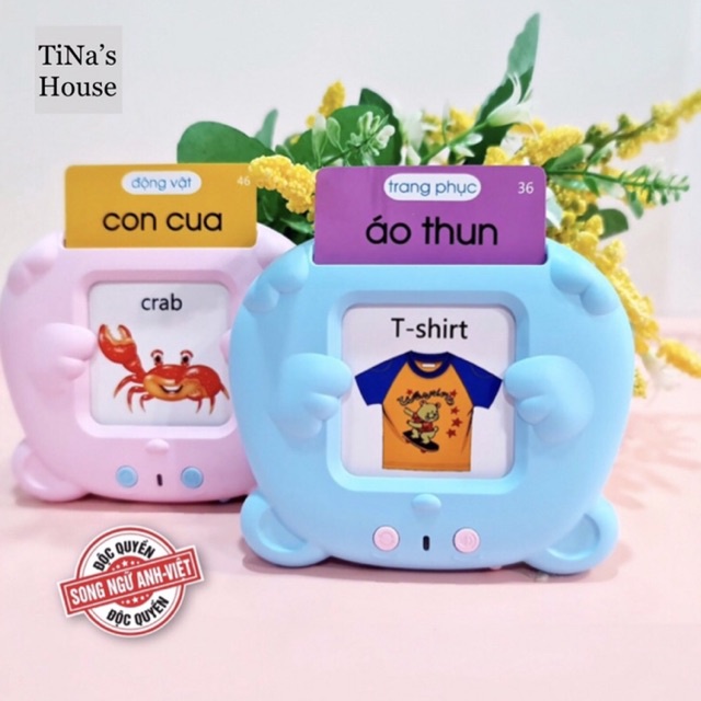 Máy đọc thẻ FlashCard cho bé học Tiếng Anh với 112 thẻ 224 chủ đề/ 255 thẻ 510 chủ đề - TiNa’s House