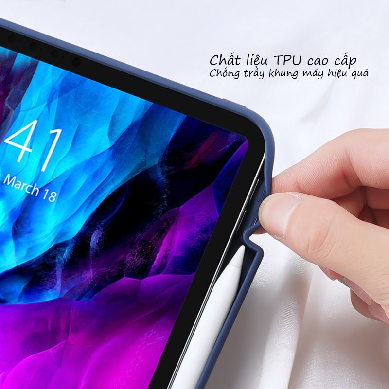 Ốp lưng Dux Ducis iPad Air 5 / 4  10.9 inch, Chống sốc, Kiểu bao da, Mặt lưng trong, Có khay để bút