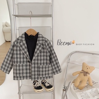 Áo vest kẻ dạ bé trai