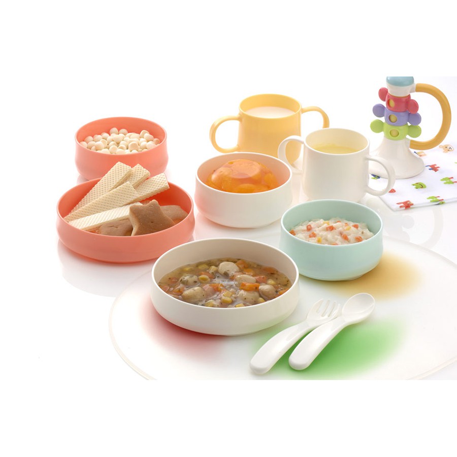 Bộ thìa dĩa nhựa cho bé Inomata nội địa Nhật Bản - Nakaya