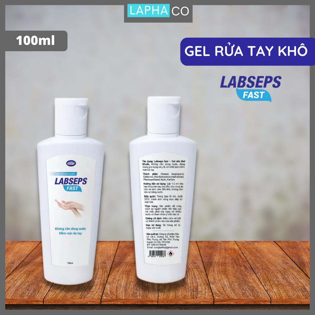 Gel rửa tay khô Labseps Fast 100ml, 250ml, 500ml mềm mịn da tay
