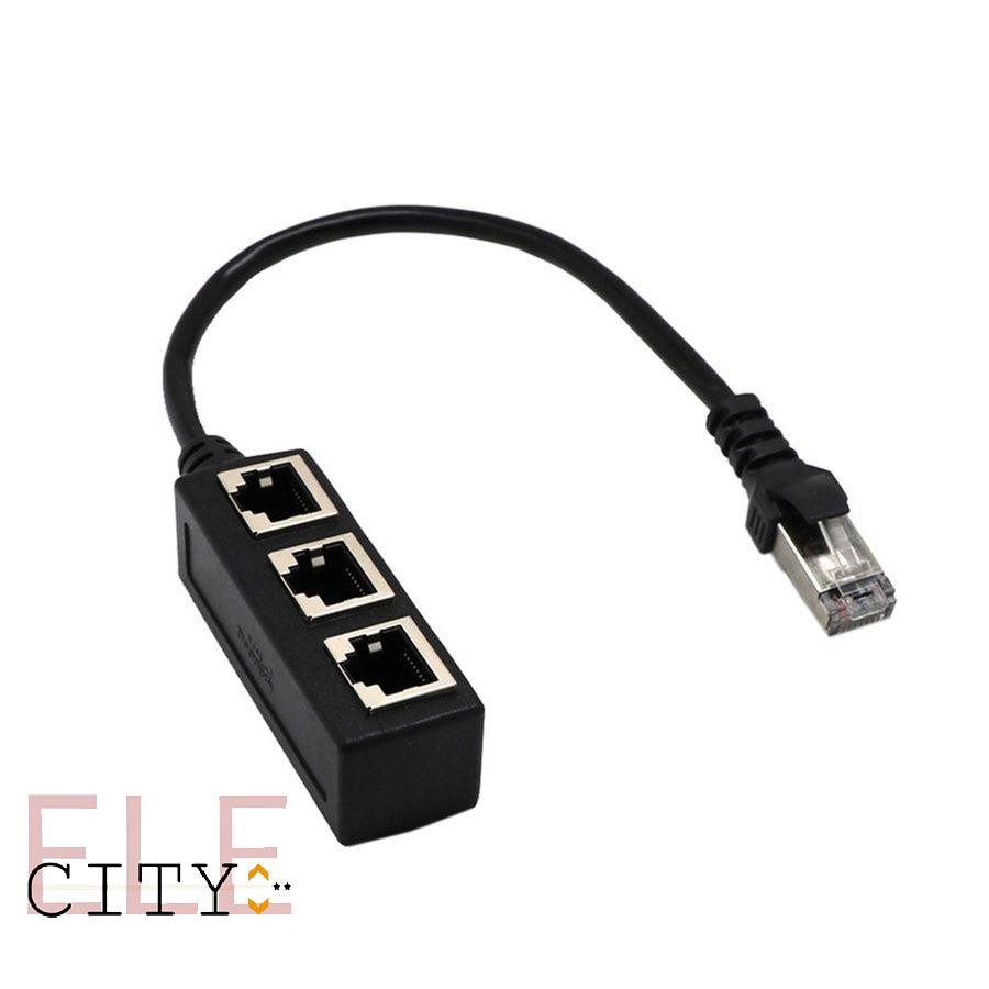 107ele Splitter Ethernet Rj45 Cable Adapter 1 Male To 2 / 3 Female Port Lan Network