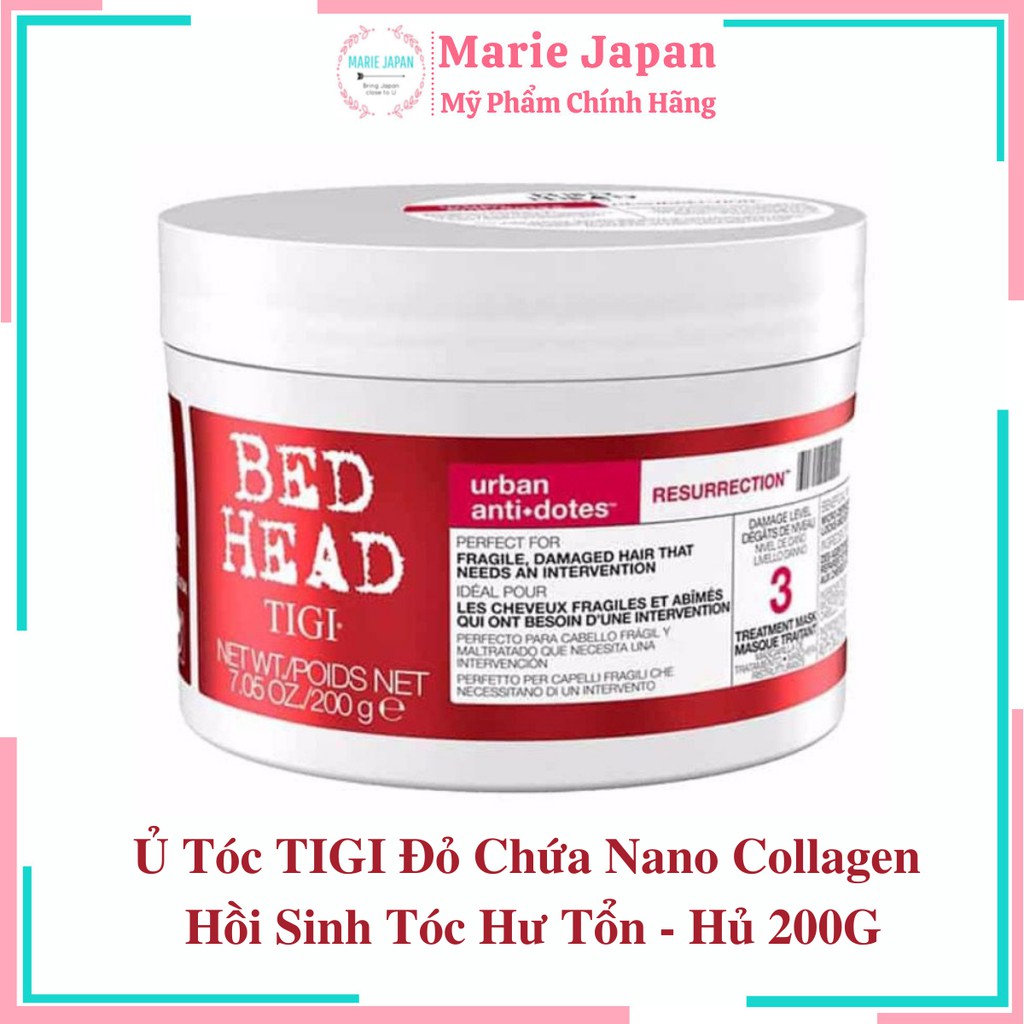 Ủ Tóc TIGI Đỏ Chứa Nano Collagen  Hồi Sinh Tóc Hư Tổn - Hủ 200G