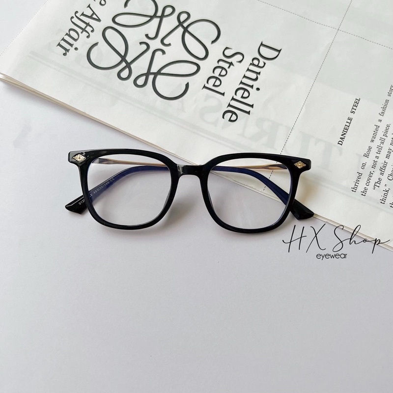 Gọng kính Chrome H nhựa dẽo form vuông cho nam và nữ