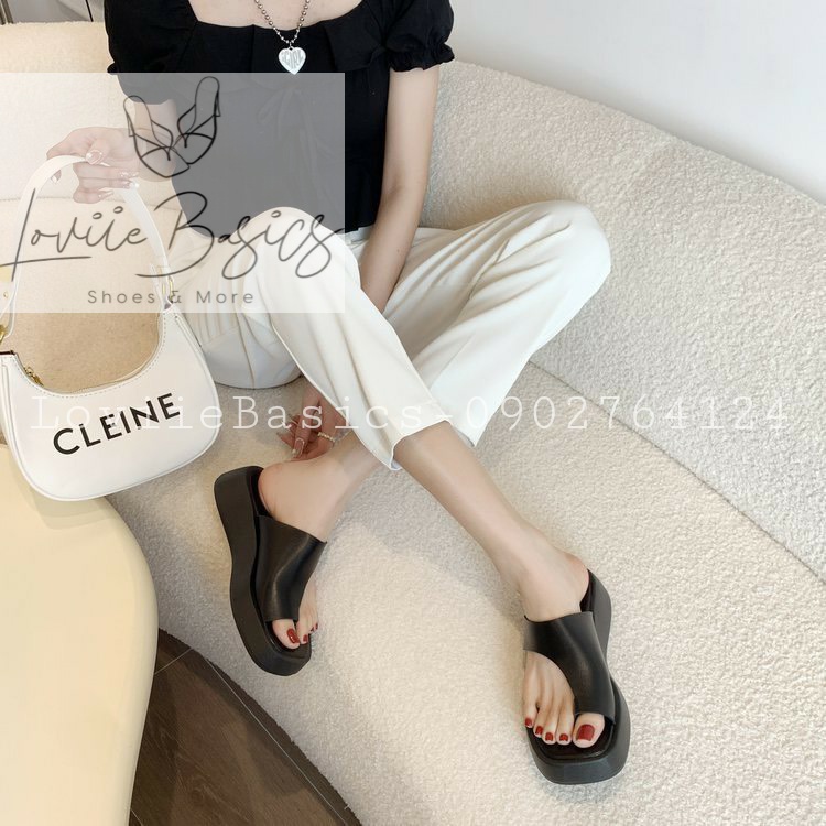 DÉP NỮ LOVIIE BASICS - DÉP XUỒNG THỜI TRANG PHONG CÁCH HIỆN ĐẠI QUAI NGANG 1 BÊN ĐẾ BẰNG D220373