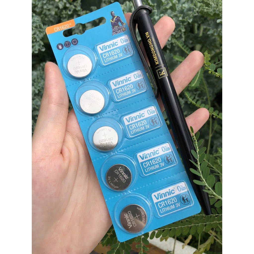 Vỉ 5 Viên Pin Đồng Hồ CR1620 1620 VINNIC Lithium 3V
