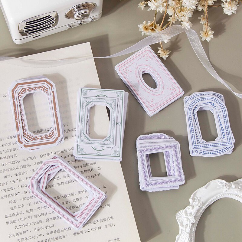 Set 30 nhãn dán trang trí khung ảnh thủ công xinh xắn tiện dụng