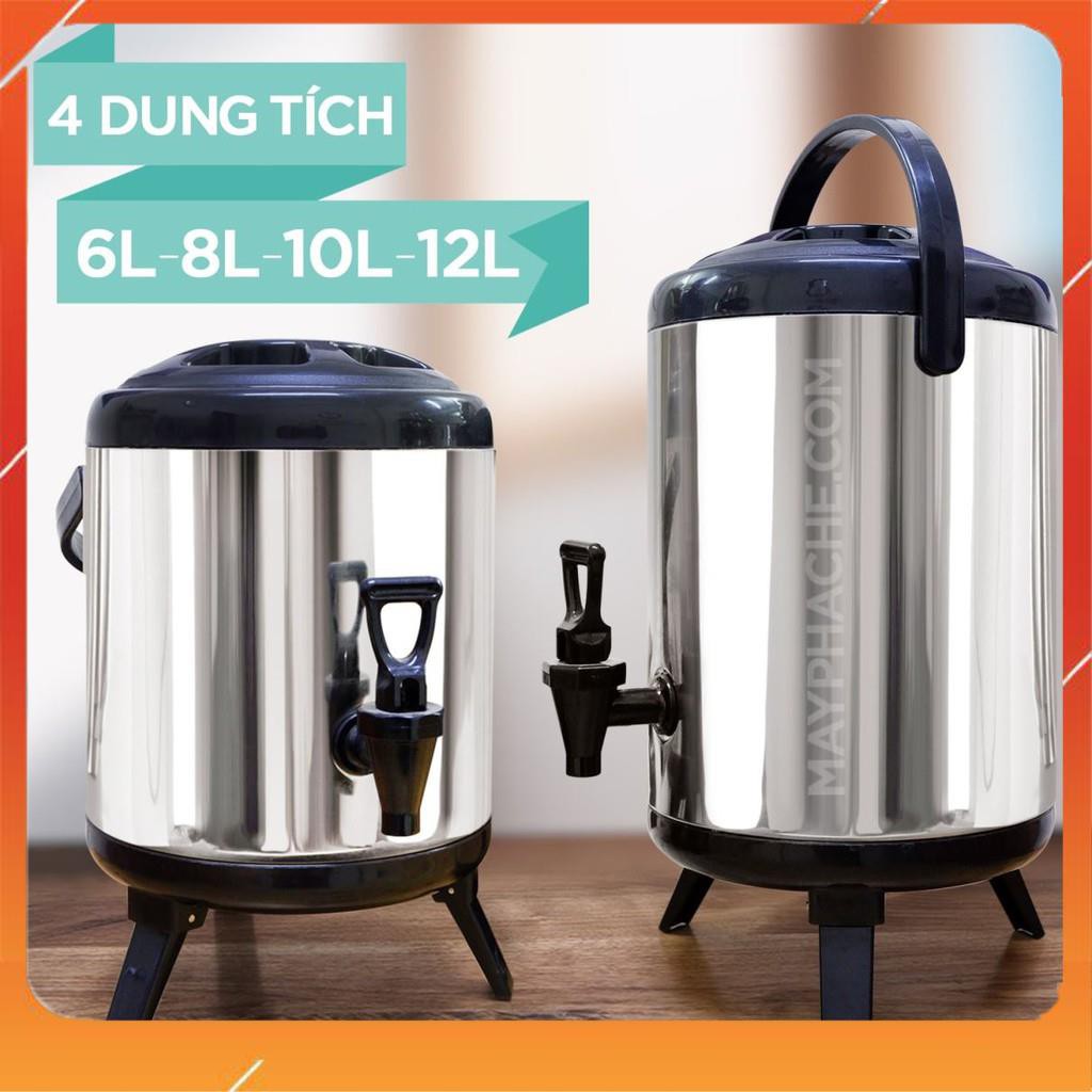 Bình ủ trà sữa ❤️FREESHIP❤️ Bình giữ nhiệt 3 Lớp Inox dung tích 6L, 8L, 10L, 12L Loại 1.