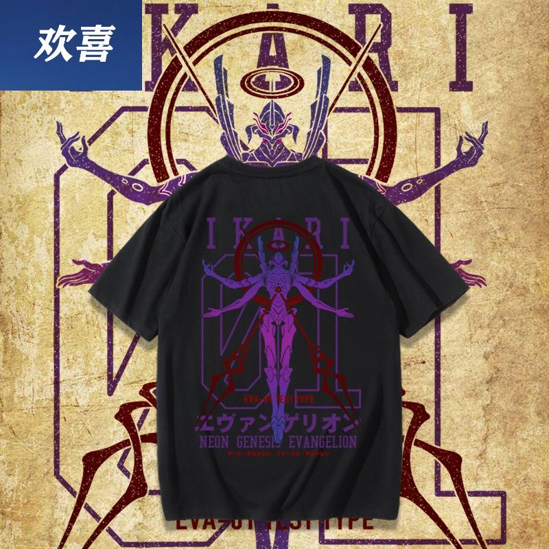 Áo Thun Cotton Ngắn Tay Dáng Rộng In Họa Tiết Evangelion No Cá Tính Cho Nam 1 Người Máy 01 Anime