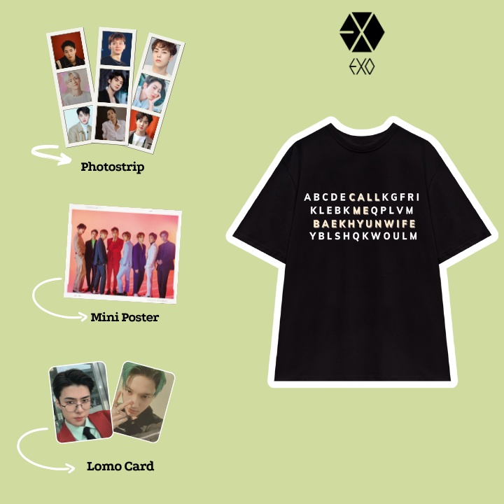 Áo thun Unisex phản quang in CALL ME WIFE nhóm nhạc EXO