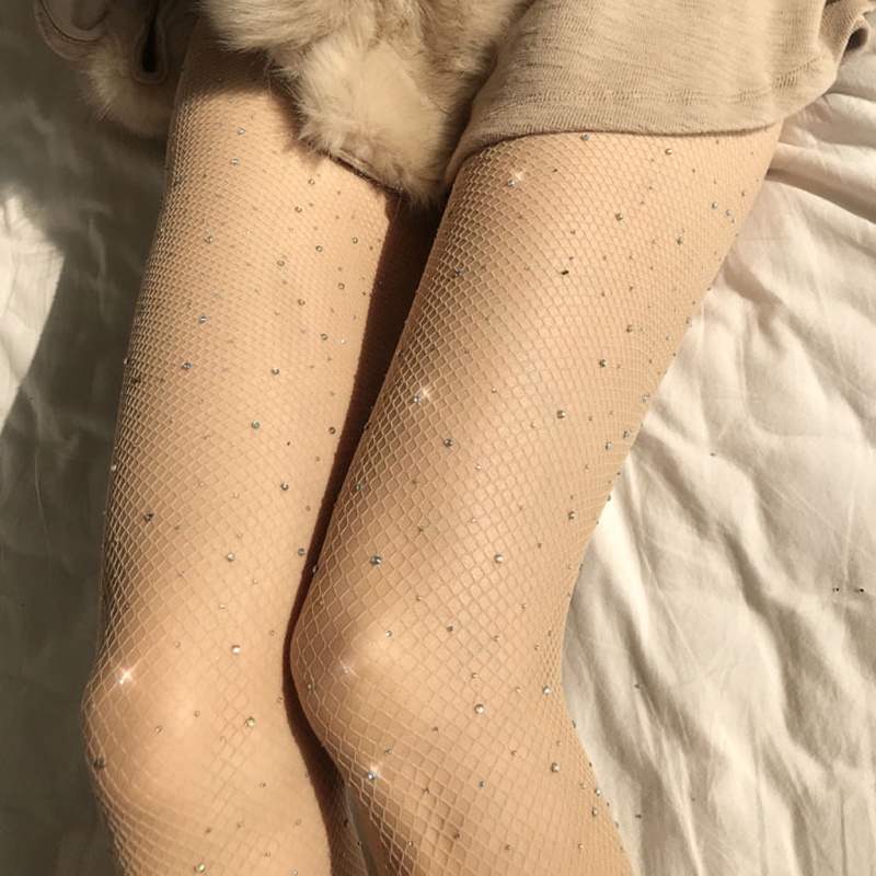 Quần Tất Lưới Đính Đá Hở Đáy Quyến Rũ Cho Nữ Mới