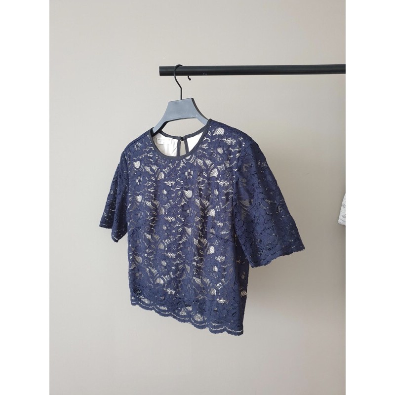 Áo croptop ren tay ngắn 2 lớp AfterBefore
