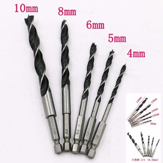 bộ 5 mũi khoan gỗ chuôi lục giác có đầu định tâm
