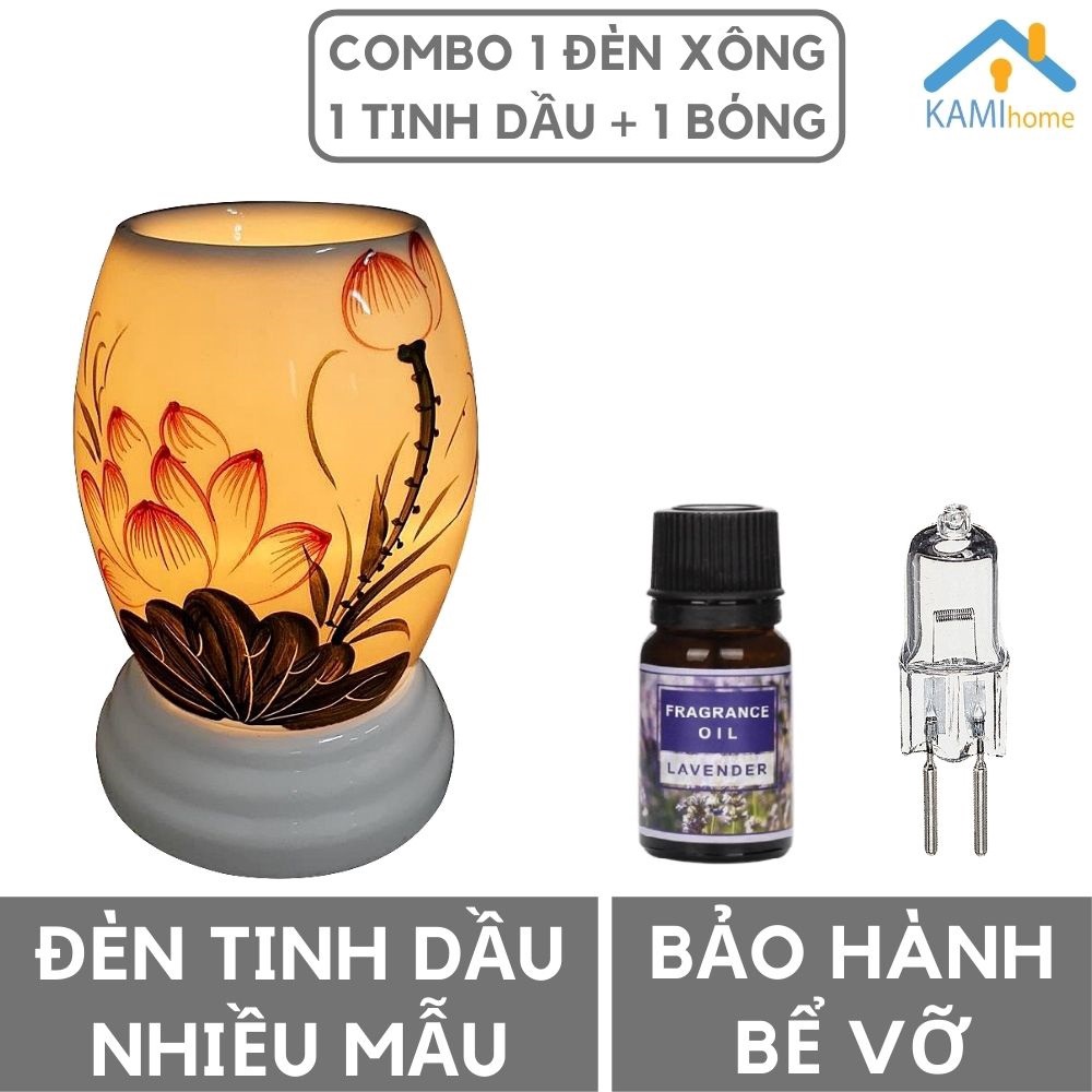 Mua ngay Combo Đèn xông tinh dầu (Chọn mẫu) + 1 bóng đèn + 1 Tinh dầu hương thơm đuổi diệt muỗi