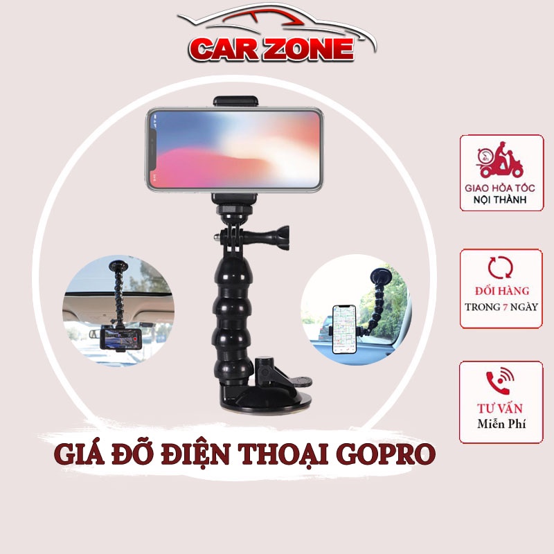 Giá Đỡ Điện Thoại Trên Ô Tô GOPRO Có Giác Hút Kính Quay Video, Xem Maps Trên Xe Siêu Chắc Chắn CarZone