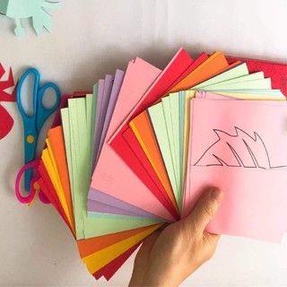 Cắt giấy thủ công 240 tờ kèm 2 kéo