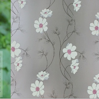 Decal dán kính mẫu hoa mờ mẫu mới sang chảnh