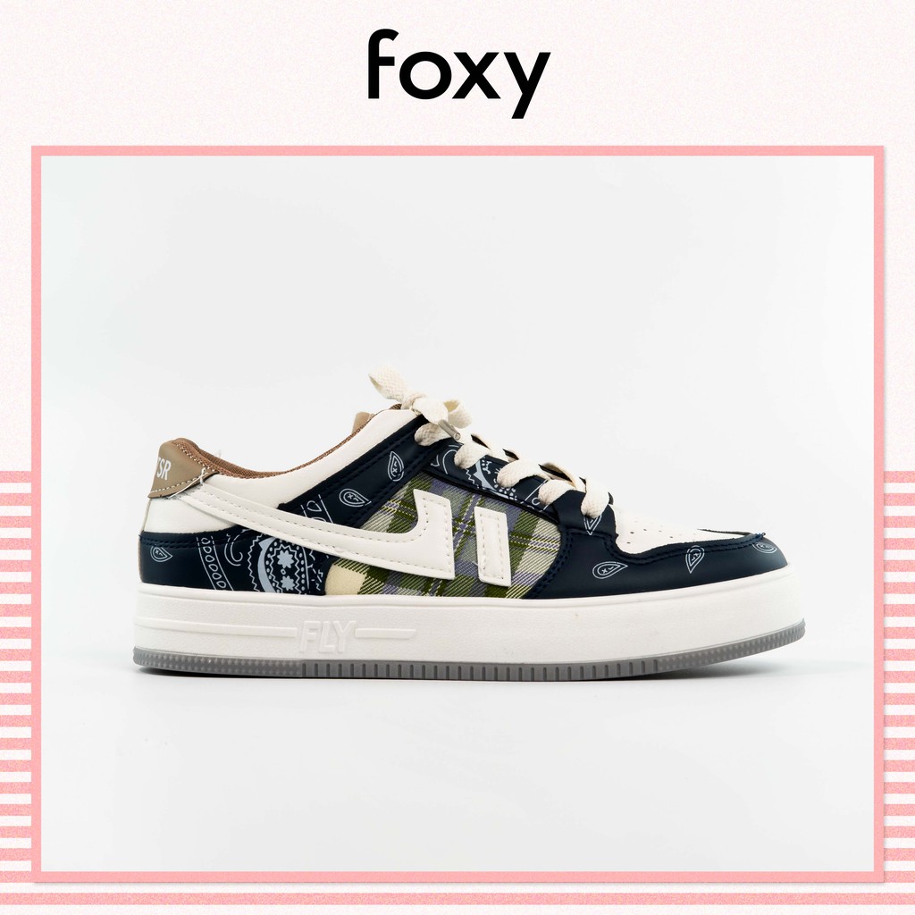 Giày Thể Thao Sneaker Nữ FOXY Dáng AF1 Họa Tiết Warior - FOX029