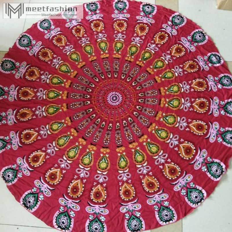 Thảm tròn họa tiết hoa mandala thời trang đa năng chất lượng cao