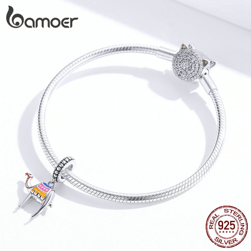 Hạt Xỏ Vòng Tay Bamoer Bạc 925 Hình Lạc Đà Tráng Men 3mm