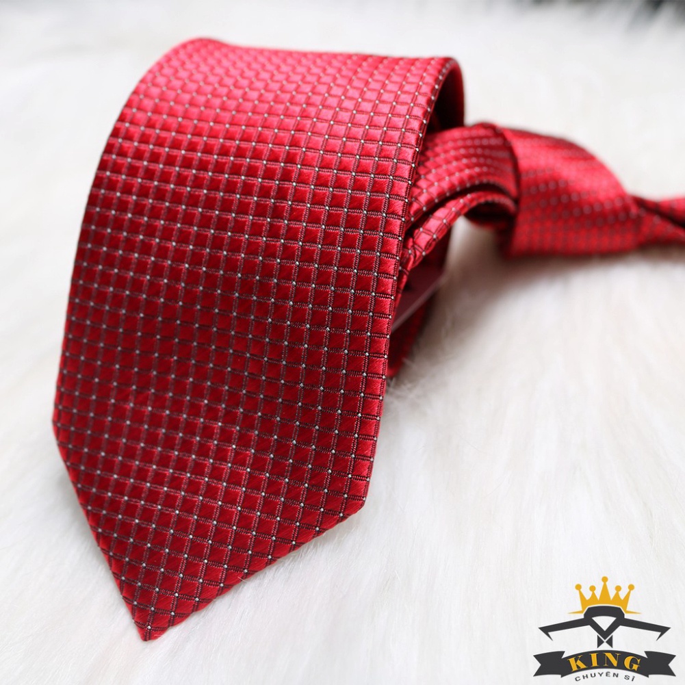 Cà vạt đỏ KING cavat nam bản nhỏ 6cm cao cấp ( C043 )