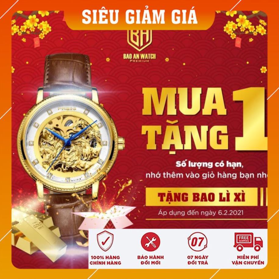 Đồng Hồ Nam Pagini Automatic PA6688  - Đồng Hồ Cơ Dây Da cao cấp - Bảo Hành 2 năm