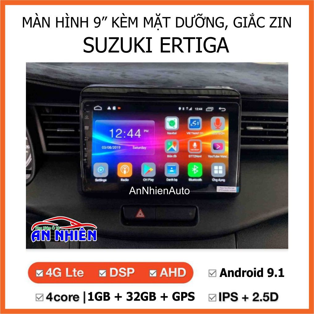 Màn Hình 9 inch Cho Xe SUZUKI ERTIGA - Đầu DVD Android Tiếng Việt Kèm Mặt Dưỡng Giắc Nguồn Zin Cho ERTIGA