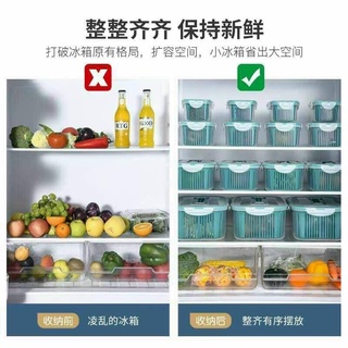 Sét 5 hộp đựng đồ tủ lạnh đa năng 2 lớp kèm nắp đậy màu xanh