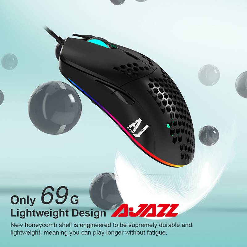 Ajazz AJ390 / AJ390R Chuột chơi game có dây USB 6 nút Chuột nhẹ 16000DPI RGB có thể lập trình cho máy tính xách tay chơi game máy tính xách tay
