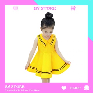 Váy  đầm cho bé gái, hải quân viền cổ chuẩn dáng chất cotton mềm mịn mát, quần áo trẻ em 6-22kg
