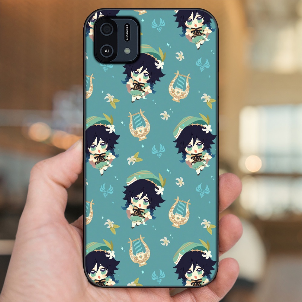 Ốp lưng Oppo A16K viền đen in hình Venti Genshin Impact