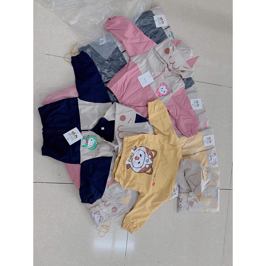 ÁO khoác gió nam nữ Bên trong nót nỉ siêu ấm giành cho Bé size từ 8-15kg 3 màu xanh tím,vàng,hồng,ảnh Thật chụp tại shop