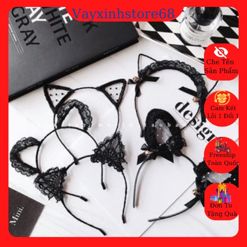 Bờm Tóc - Cài Tóc Tai Mèo Ren 7002 Sexy