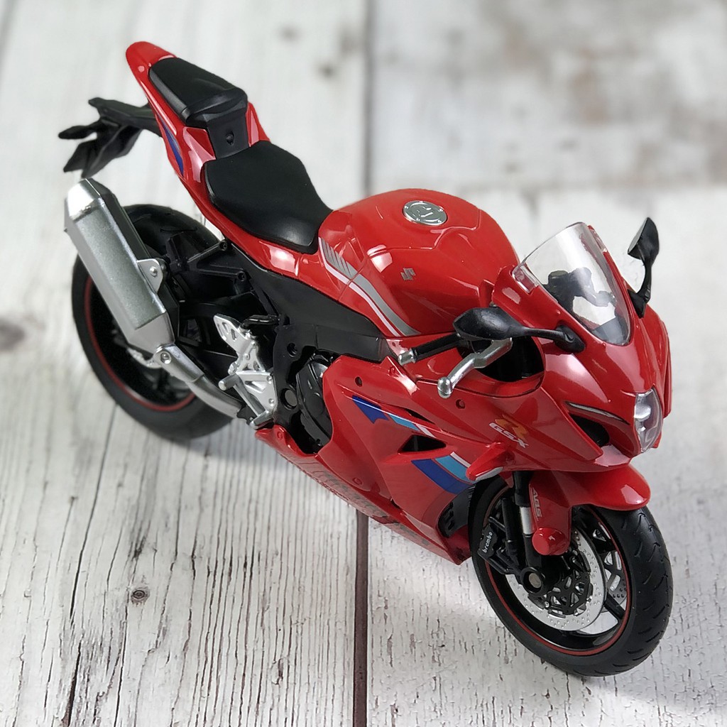 Mô hình xe Moto Suzuki GSX-R1000 tỉ lệ 1:12 đầy đủ chi tiết như thật, có đế trưng bày cực đẹp
