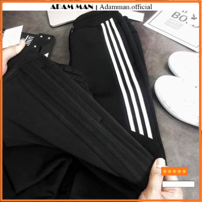 Quần thể thao nam nữ 3 sọc ống bo chun, chất liệu poly cao cấp, dày dặn, form dáng trẻ trung, năng động - Adam Man