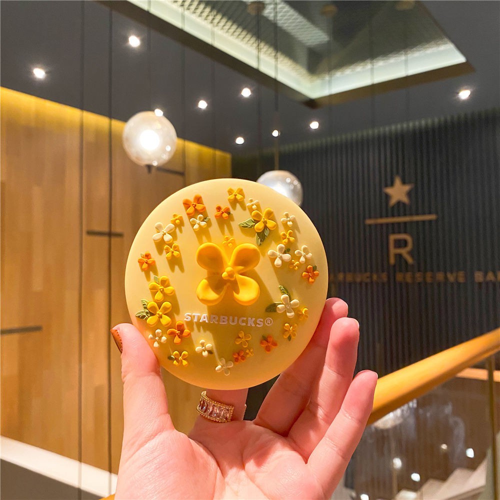 STARBUCKS Ly Nước Starbuck 2020 Kèm Nắp Đậy Hình Hoa Quế Xinh Xắn