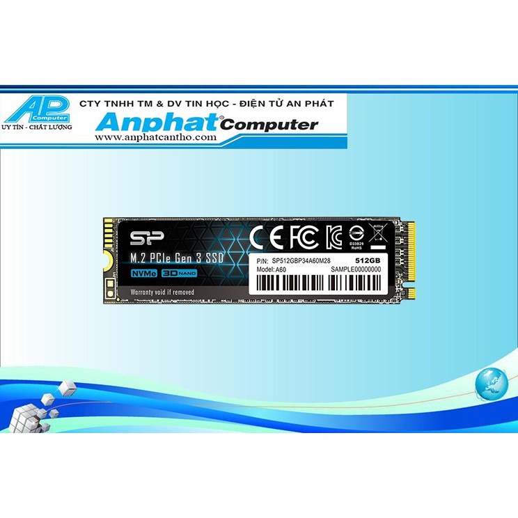 Ổ cứng SSD NVMe Silicon Power 512GB PCIe Gen3 x4 - Hàng chính hãng - Bảo hành 5 năm