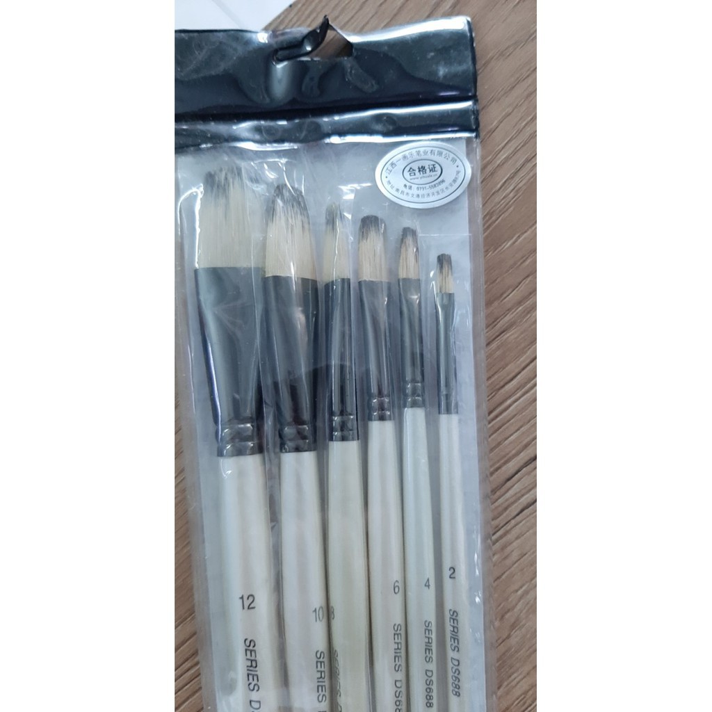 [Giá Tốt] Bộ cọ Eval DS688, 6 cây đầu oval