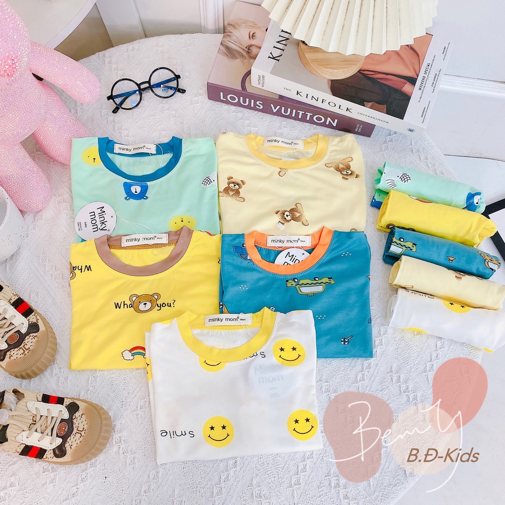 [Bé 7-20kg] Bộ Dài Tay Thunh Lạnh in hình Hàng Chuẩn Loại 1 MINKY MOM cho bé trai bé gái từ 7-20kg