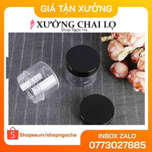 Hủ nhựa chiết mỹ phẩm 20g,30g,50g nắp đen , hủ đựng kem , phụ kiện du lịch